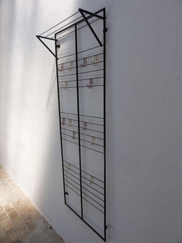 Extremely early 1st edition 'bent wire hook' 1954 Coen de Vries' coat rack with For Sale 2