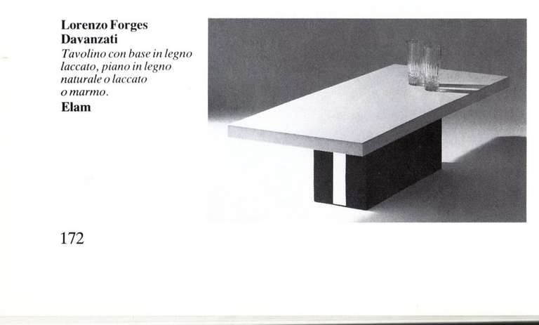 Émaillé Table basse rare de l'architecte italien Lorenzo Forges Davanzati, 1961, publiée en vente