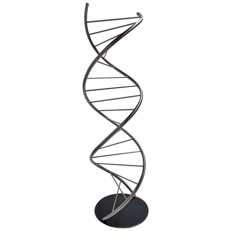 Strukturierte DNA-Skulptur aus Edelstahl bei 1stDibs