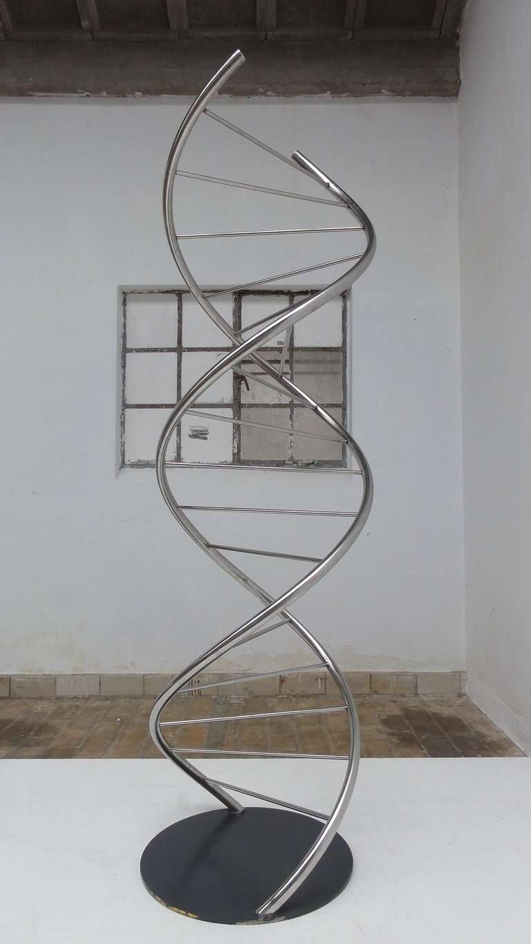 Late 20th Century Stainless Steel DNA Structured Sculpture