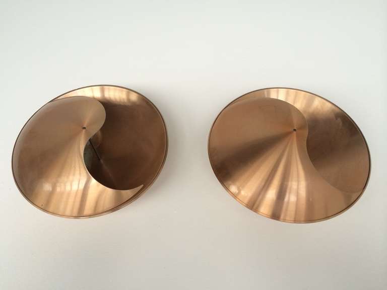 Mid-20th Century Yin Yang Wall Sconces by H. Sneyder De Vogel 