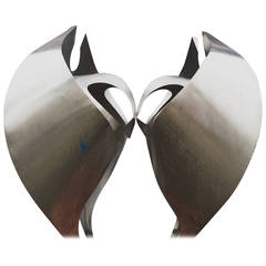 Monumental Inox Abstract Sculpture 'Praying Falcons,' Netherlands circa 1968 2