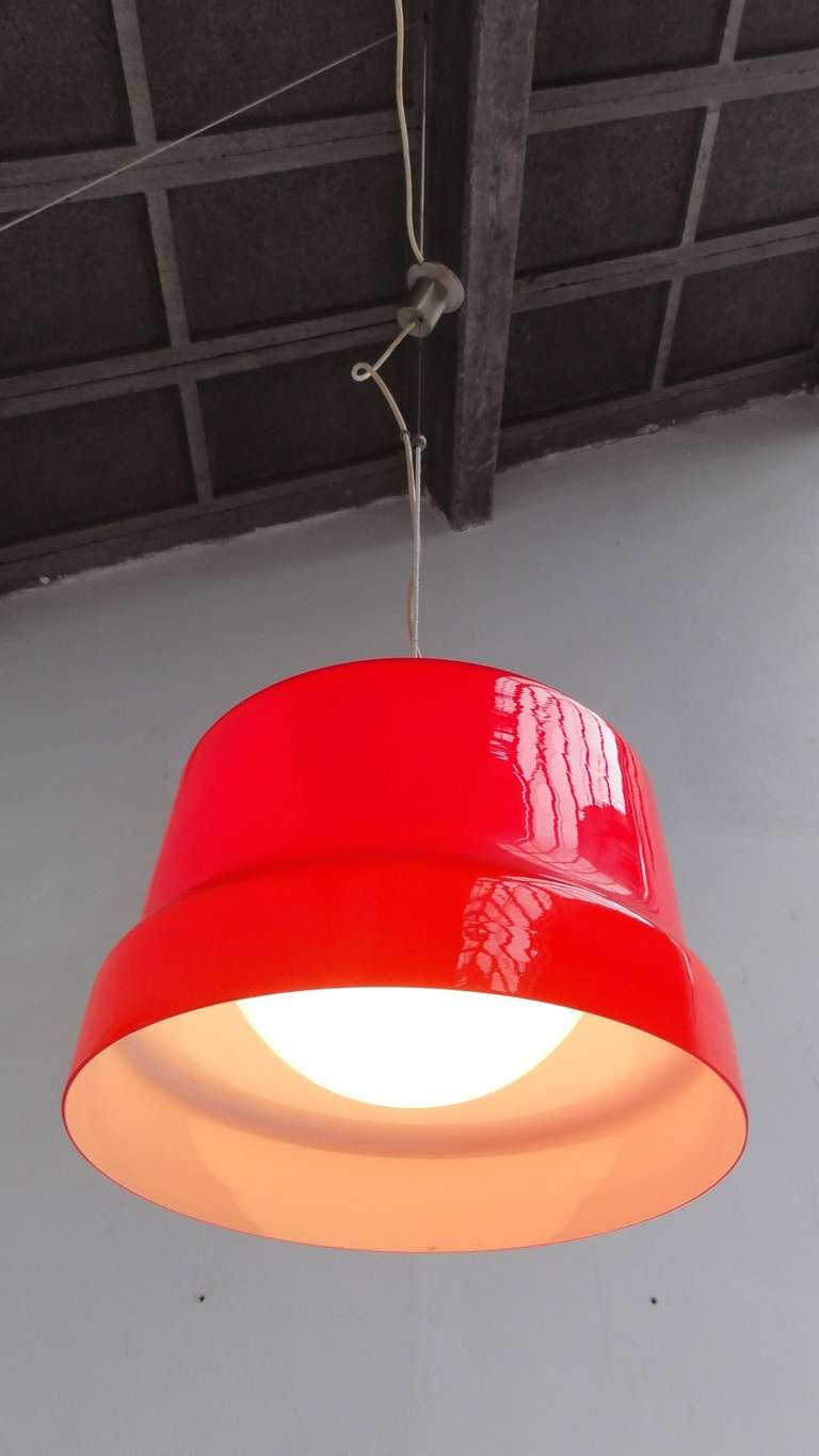 Stunning Large Red Vistosi Pendant For Sale 2