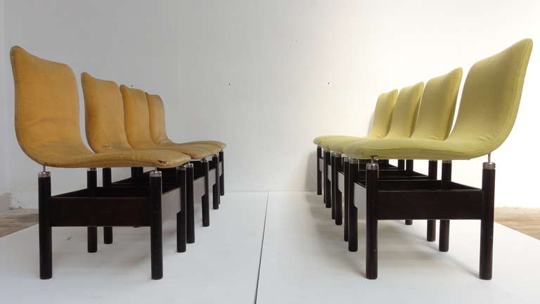 Mid-20th Century Eight 'Chelsea' Rosewood Chairs, Vittorio Introini for Saporiti, Italy, 1966