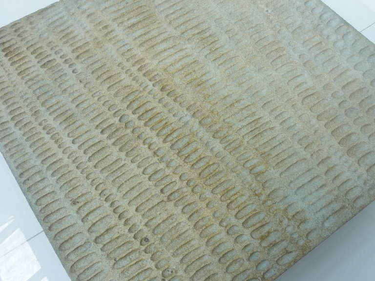 Modern Stunning 1960s sculptural relief  table by artist Lorenzo Burchiellaro, SIGNED
