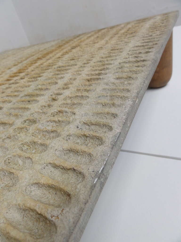 Italian Stunning 1960s sculptural relief  table by artist Lorenzo Burchiellaro, SIGNED