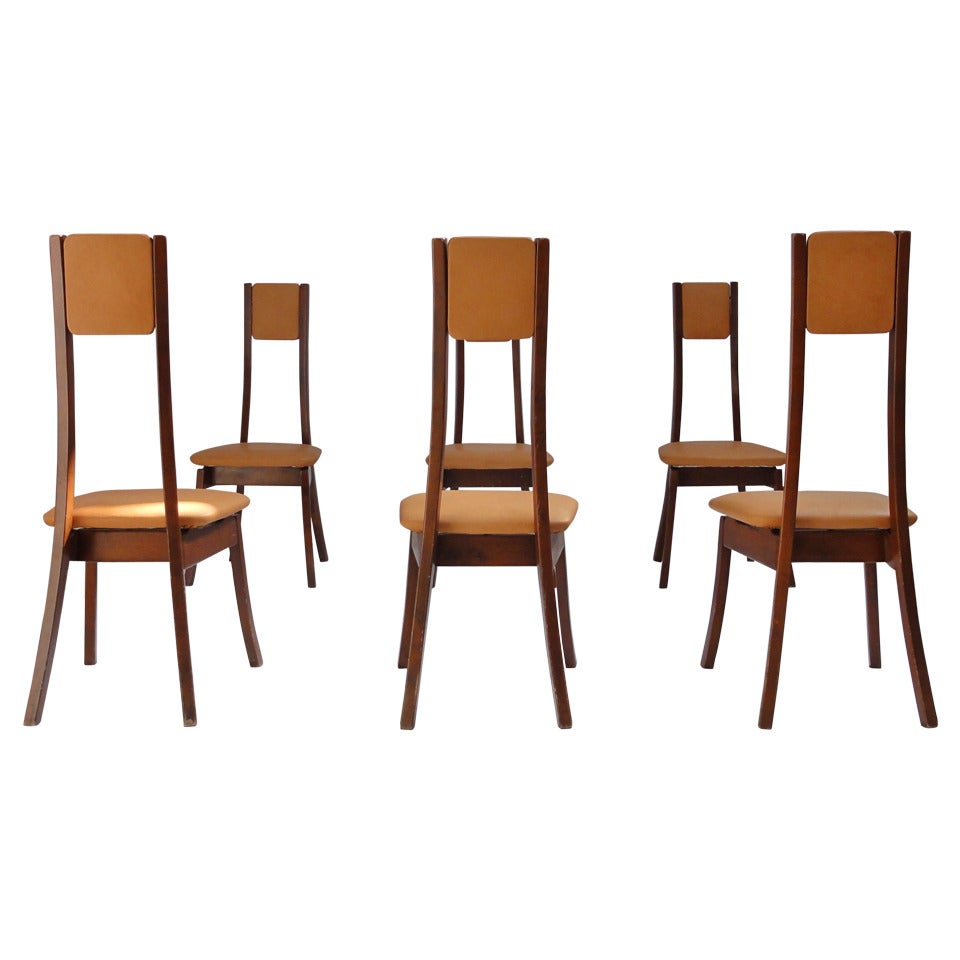 6 Angelo Mangiarotti S11 dining chairs,  Sorgente dei Mobili, Italy 1972