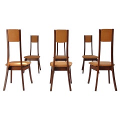 Vintage 6 Angelo Mangiarotti S11 dining chairs,  Sorgente dei Mobili, Italy 1972
