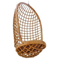 Vintage 1960's Rohe cane hanging chair Noordwolde, The Netherlands