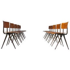 10 early Marko industrial chairs in the style of Friso Kramer