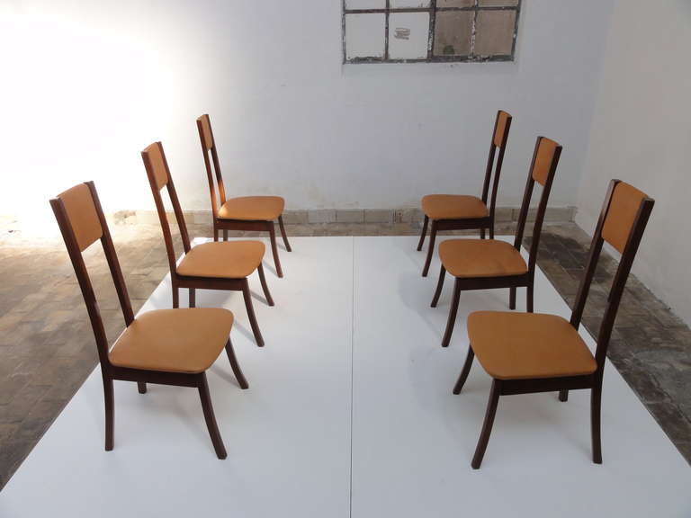 Mid-Century Modern 6 Angelo Mangiarotti S11 dining chairs,  Sorgente dei Mobili, Italy 1972