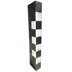 Beautiful 1960s Italian Stainless Steel Light Sculpture Reminiscent of Sarfatti 5
