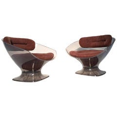Pair of 1970s Armchairs by French Decorator Raphael, Published 2