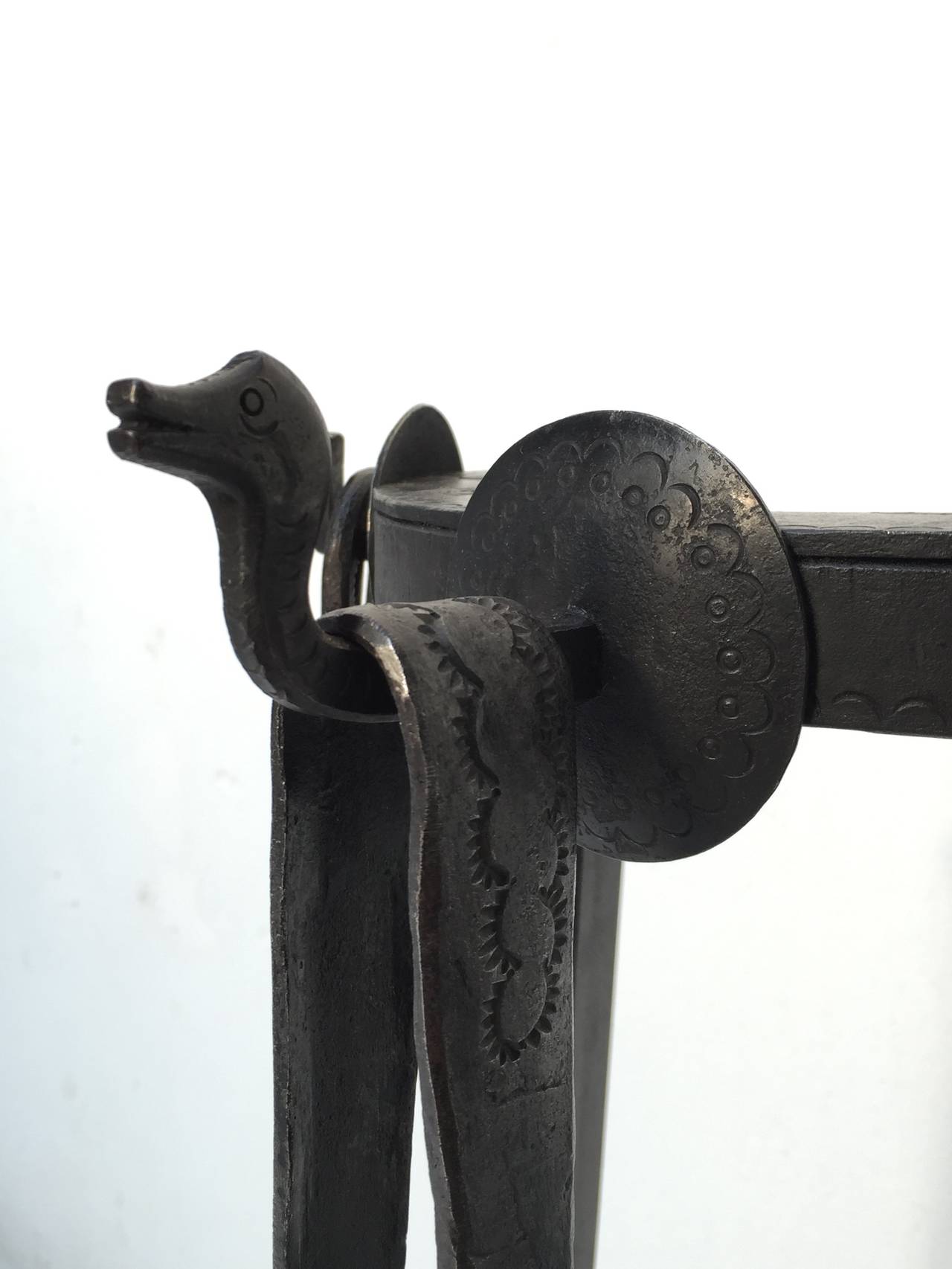 MidCentury Modern Danish Wrought Iron Fireplace Tool Set at 1stDibs