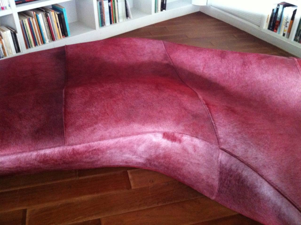 Modern Zaha Hadid 'Moraine' Sofa Red 'Fantasy Leather' Pony Hide Sawaya & Moroni, 2004