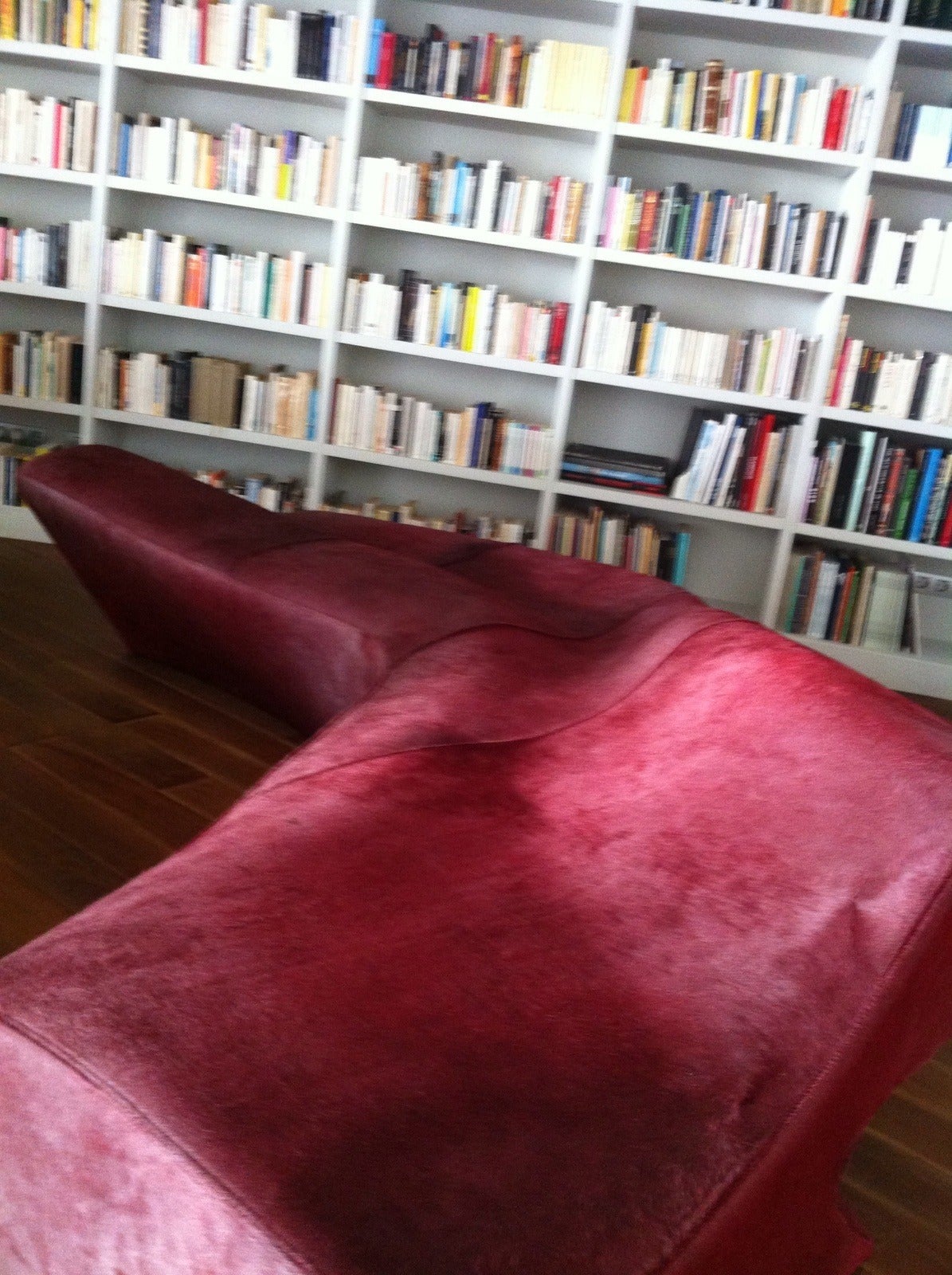 Italian Zaha Hadid 'Moraine' Sofa Red 'Fantasy Leather' Pony Hide Sawaya & Moroni, 2004