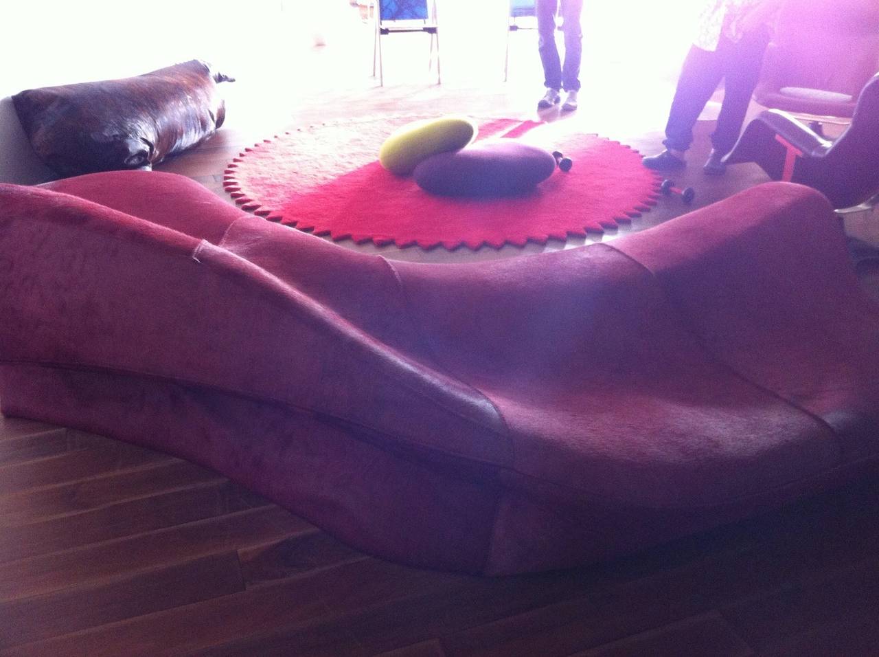 Contemporary Zaha Hadid 'Moraine' Sofa Red 'Fantasy Leather' Pony Hide Sawaya & Moroni, 2004