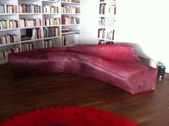 Zaha Hadid 'Moraine' Sofa Red 'Fantasy Leather' Pony Hide Sawaya & Moroni, 2004