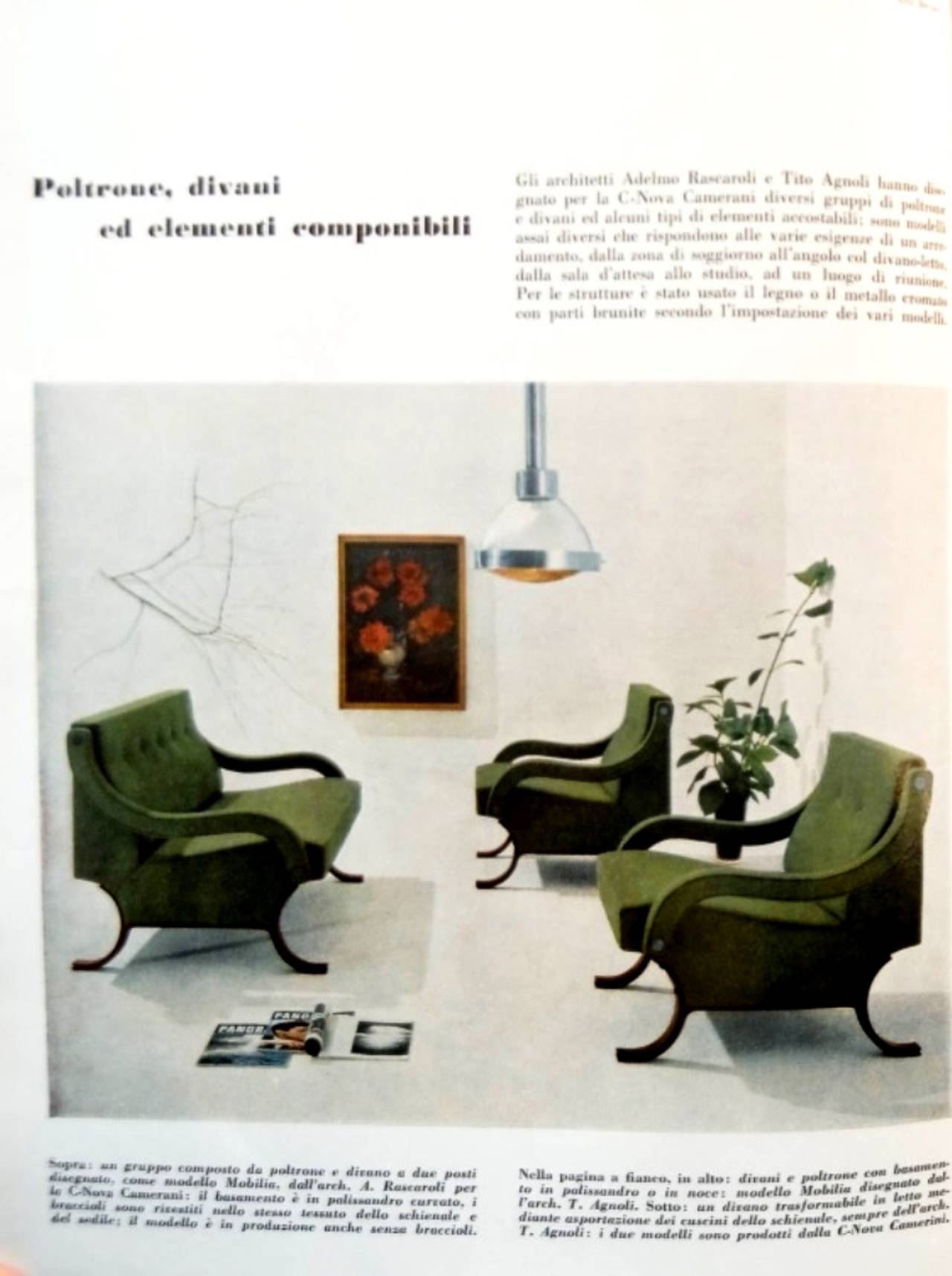 Monumental Lounge Chairs Attributed to Frascaroli & T. Agnoli, Italy 1960 2