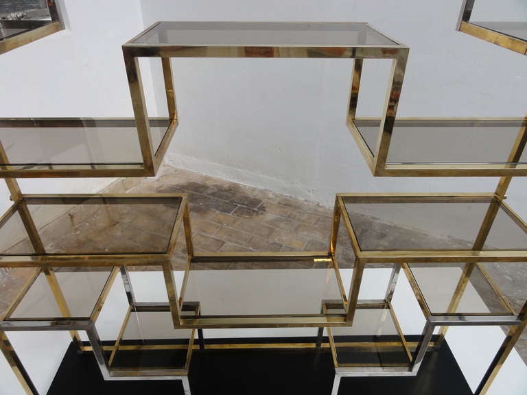 Late 20th Century Monumental geometric form etagere by Romeo Rega, 1975, published in Casa Vogue