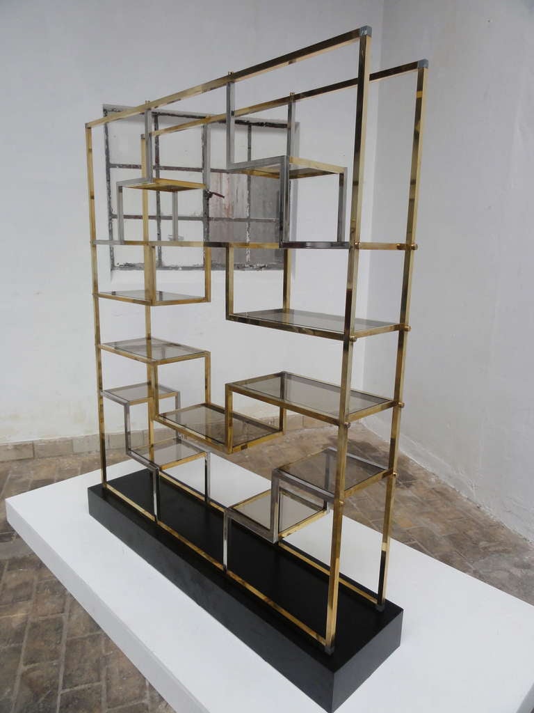 Monumental geometric form etagere by Romeo Rega, 1975, published in Casa Vogue 2
