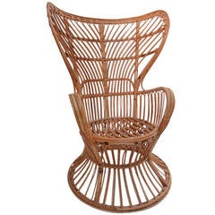 1960s Rattan Armchair in the Manner of Gio Ponti 7