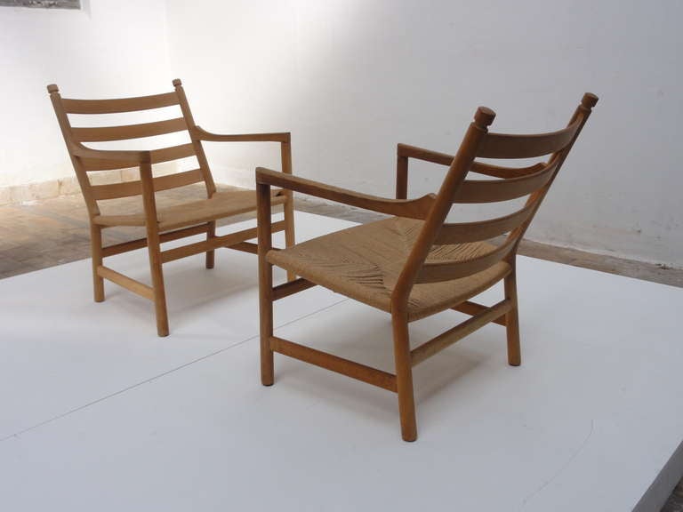 Pair of CH44 Hans Wegner lounge chairs , Carl Hansen, 1965, signed 3