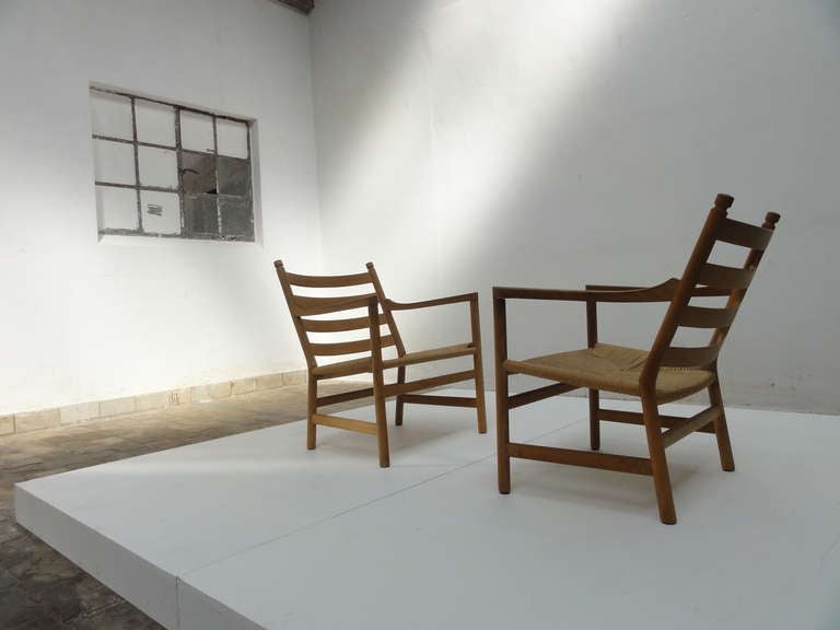 Pair of CH44 Hans Wegner lounge chairs , Carl Hansen, 1965, signed 1