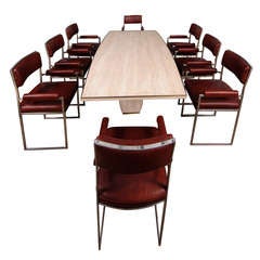Exquisite Willy Rizzo dining set, signed and published in CASA VOGUE 12