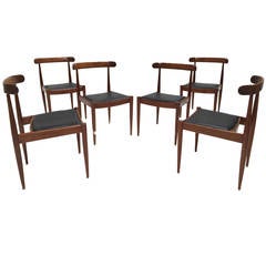 Set of Six Alfred Hendrickx Rosewood Dining Chairs Belform, Belgium, 1960s