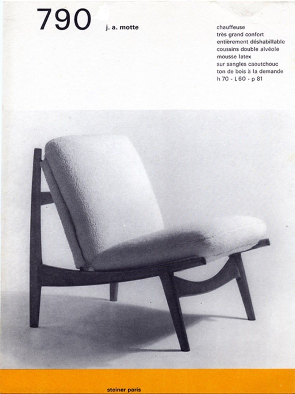 Stunning Organic Form '790' Lounge Chairs by J.A Motte for Steiner, France, 1960 2