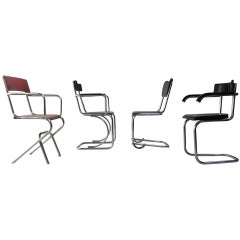 Unique Collection of 1930s Tubular Chairs by Mart Stam & J.J.P. Oud