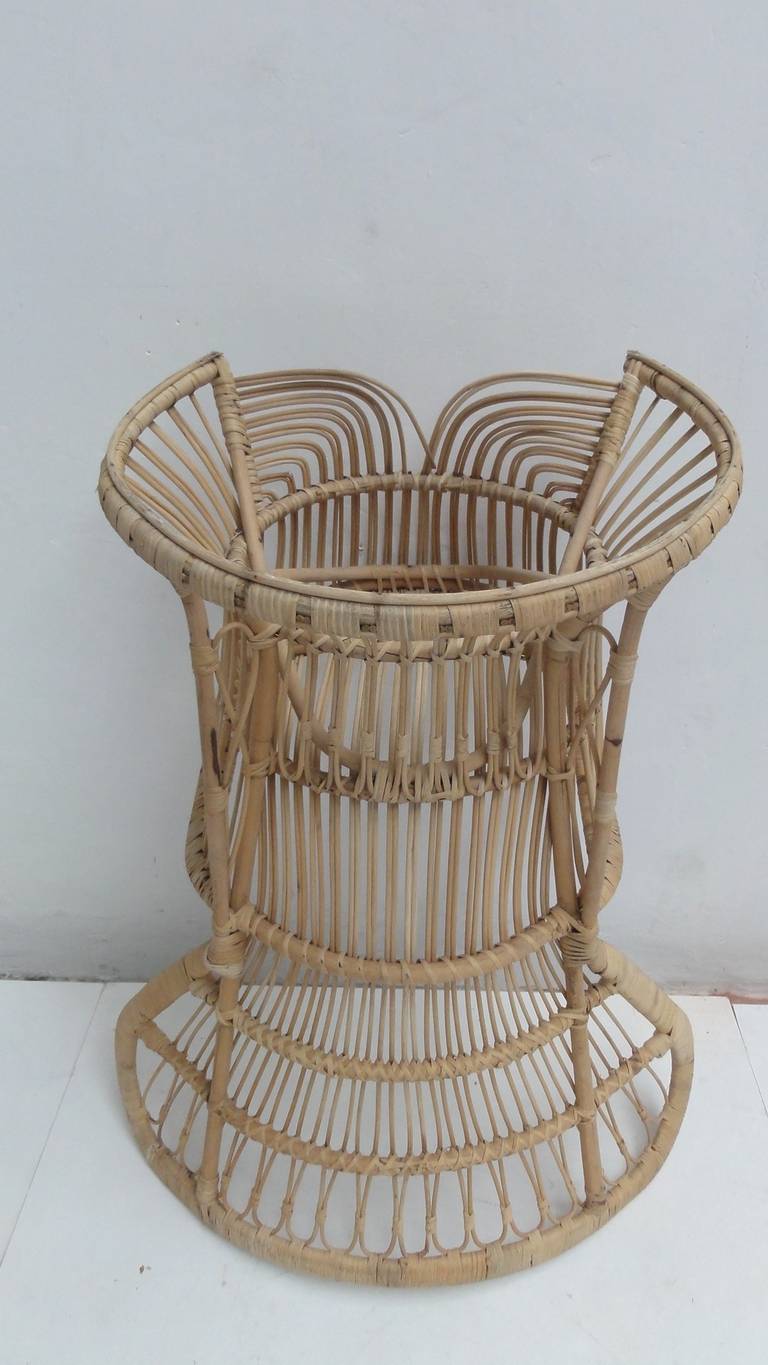 Rattan Peacock Chair in the Style of Franco Albini and Gio Ponti 1