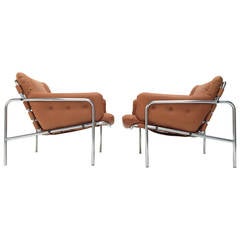 Martin Visser Leather 'Osaka' Easy Chairs World Expo 1970 Japan 't Spectrum