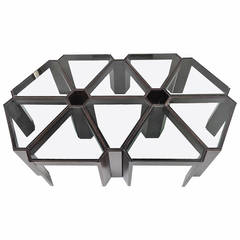 Amazing 1970s Geometric Modular Coffee Table or Display, Ten Pieces 4