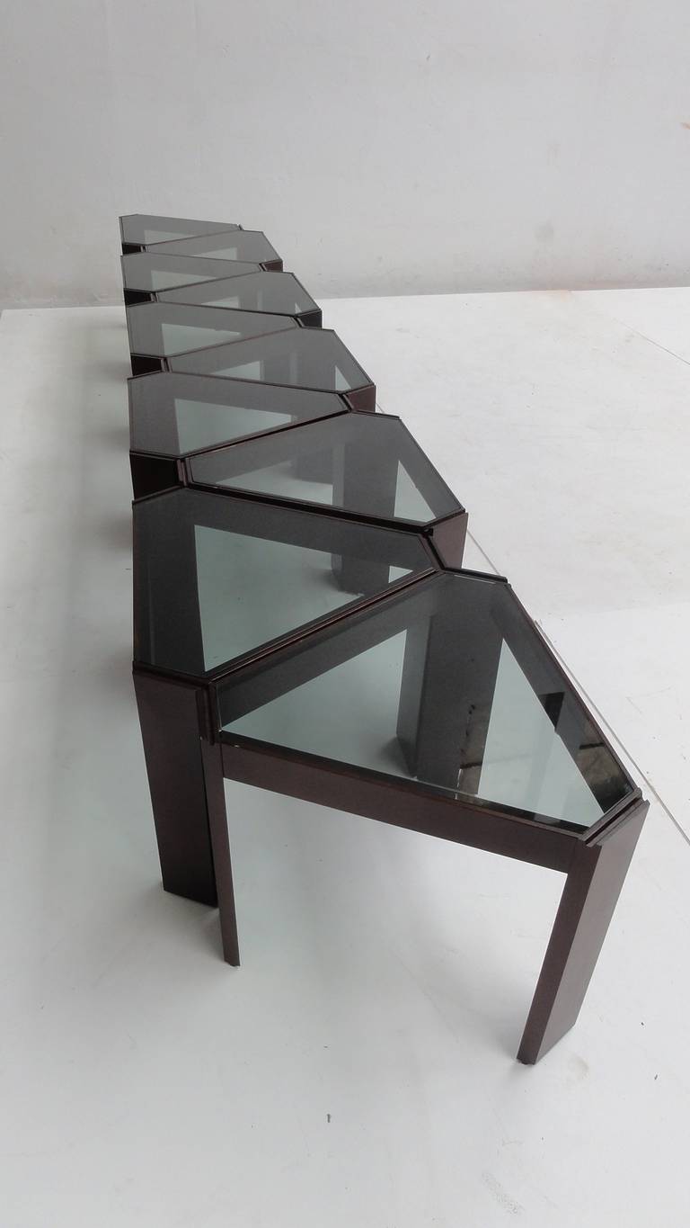 Late 20th Century Amazing 1970s Geometric Modular Coffee Table or Display, Ten Pieces