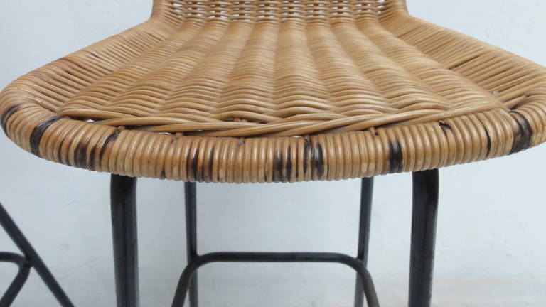 Set of Eight Wicker High Barstools by Dirk van Sliedrecht for Rohe Noordwolde 2