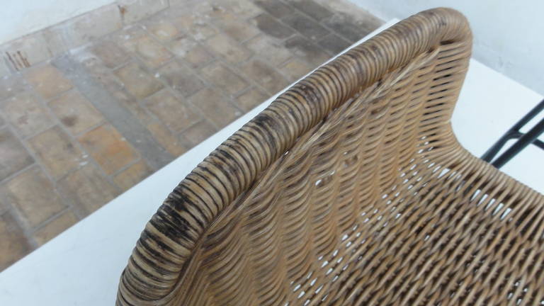 Set of Eight Wicker High Barstools by Dirk van Sliedrecht for Rohe Noordwolde 4
