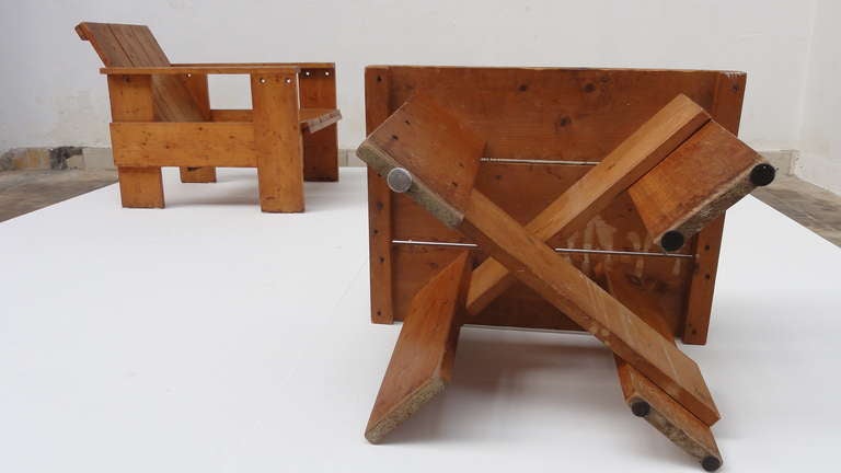 A rare and early set of Crate furniture by Gerrit Rietveld that was sold at Metz & Co in Amsterdam

The 