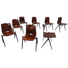 Used 12 Galvanitas S22 Stackable and Linkable Compass Legged Chairs