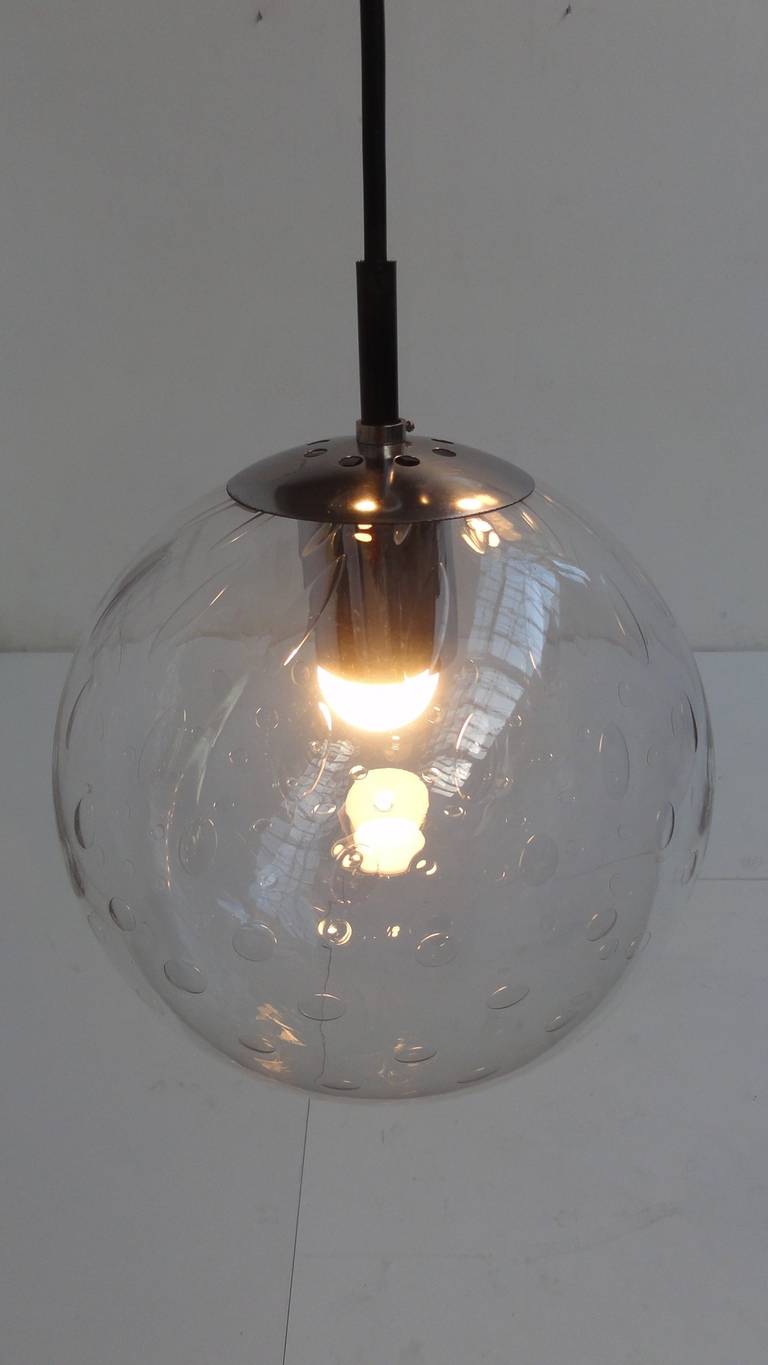 Pair of Three Bubble Globe Chandelier by RAAK Lighting Architecture Amsterdam For Sale 2