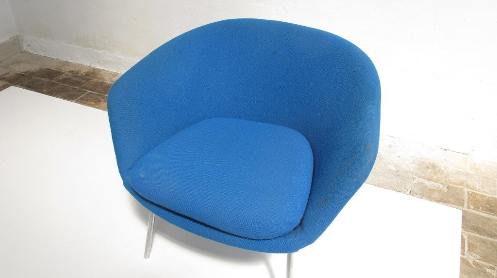 Set of 3 rare model easy chairs by Pierre Paulin for Artifort In Distressed Condition In bergen op zoom, NL