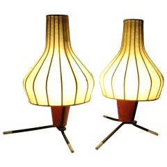 Vintage Pair of Swiss 1950's table lamps by BAG TURGI Switzerland