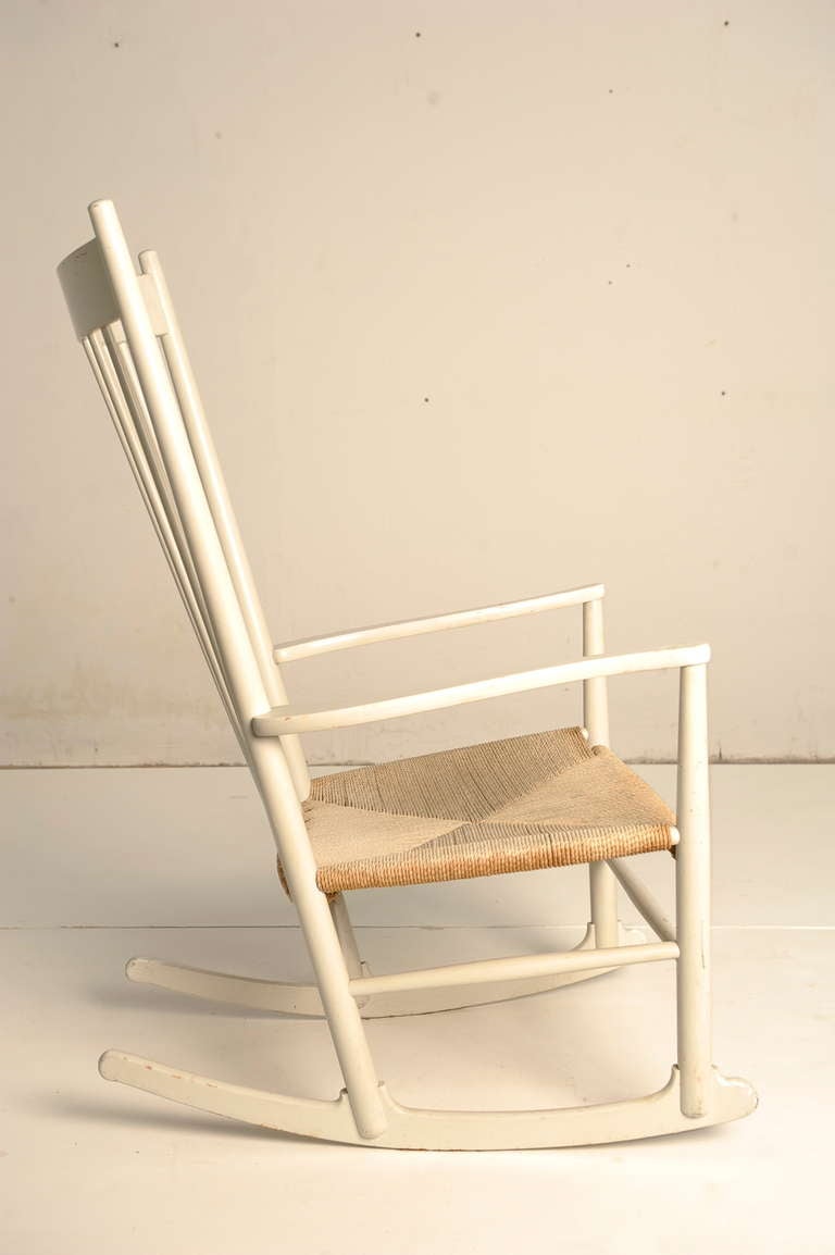 Scandinavian Modern Hans Wegner J16 Rocking Chair for FDB Mobler Denmark dated 1964
