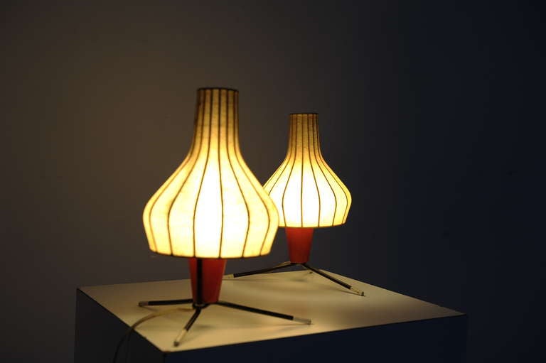 Mid-Century Modern Pair of Swiss 1950's table lamps by BAG TURGI Switzerland For Sale