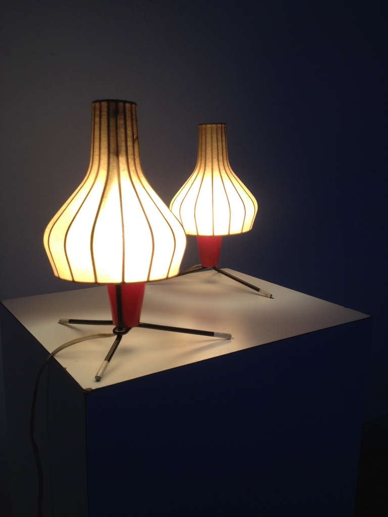 Metal Pair of Swiss 1950's table lamps by BAG TURGI Switzerland For Sale