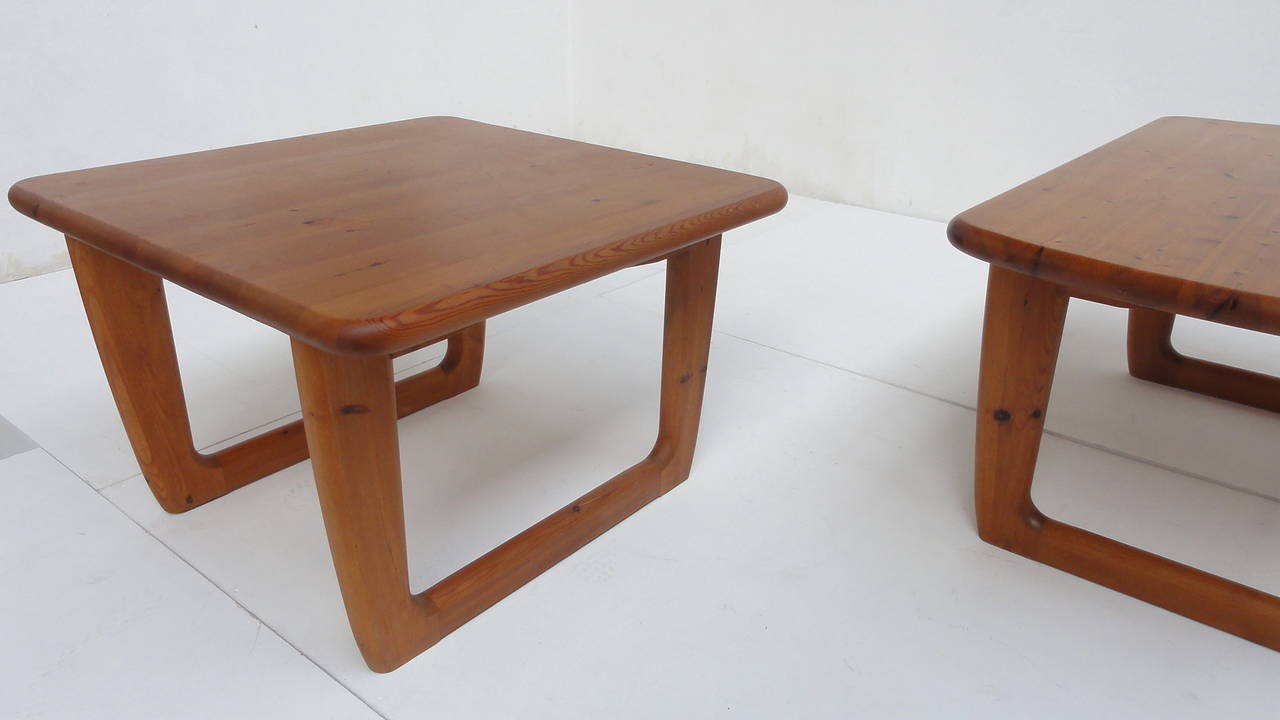 Solid Pinewood Coffee Tables By Korup Stolefabrik Denmark 1970's 1