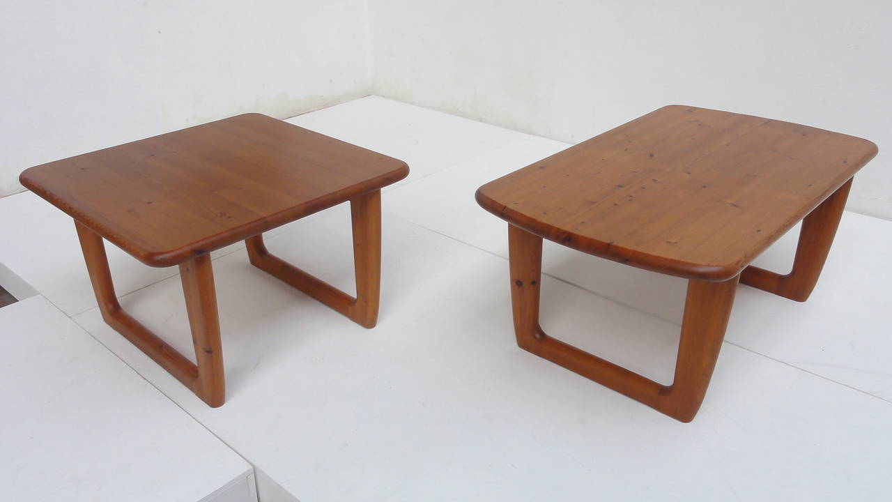 Solid Pinewood Coffee Tables By Korup Stolefabrik Denmark 1970's 3