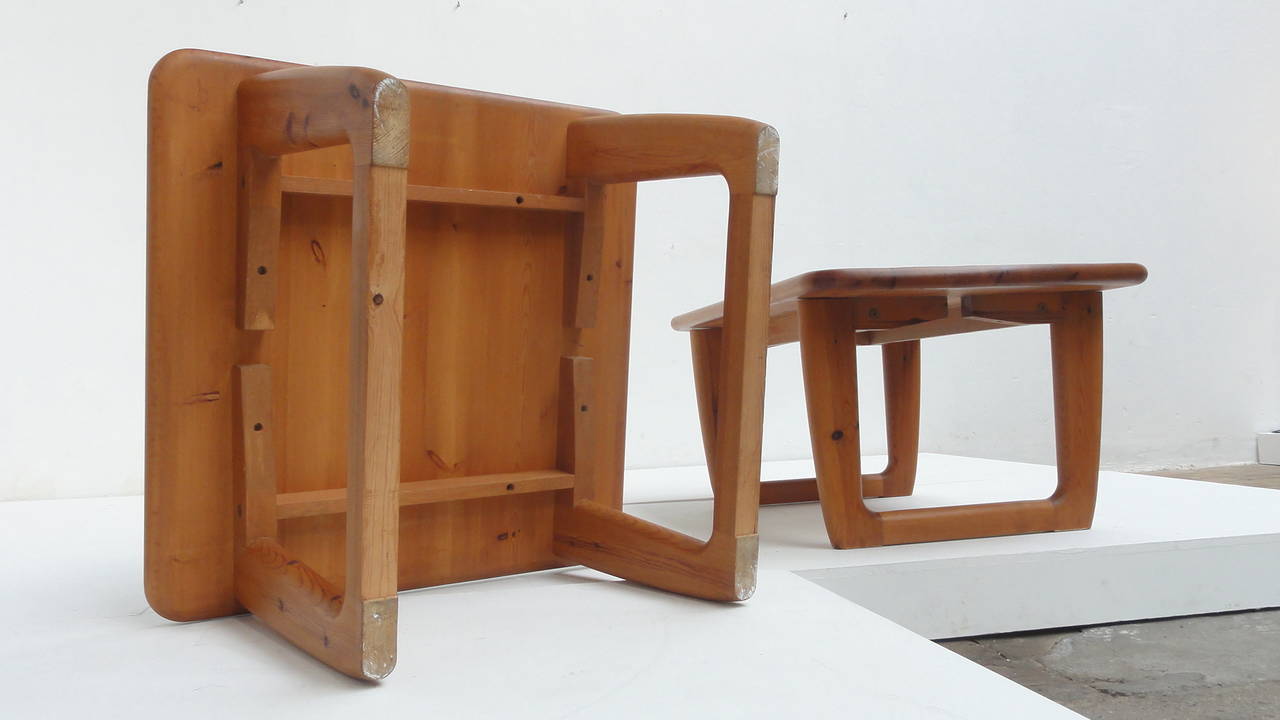 Danish Solid Pinewood Coffee Tables By Korup Stolefabrik Denmark 1970's