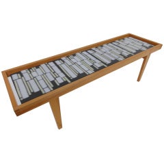 German Mid Century Ceramic Tile Coffee Table